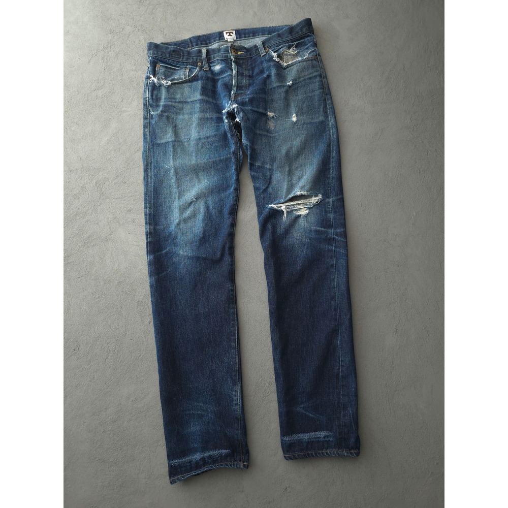 Tellason Selvedge Denim Jeans 36 Blue Distressed Made in USA